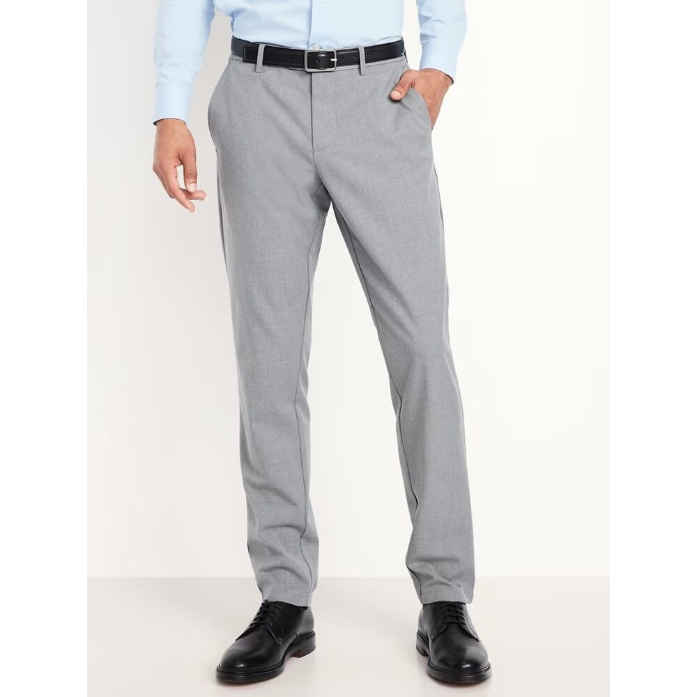 Old Navy 90s Straight-Fit Twill Dress Pants Mens 40x30 Light Gray Career NEW